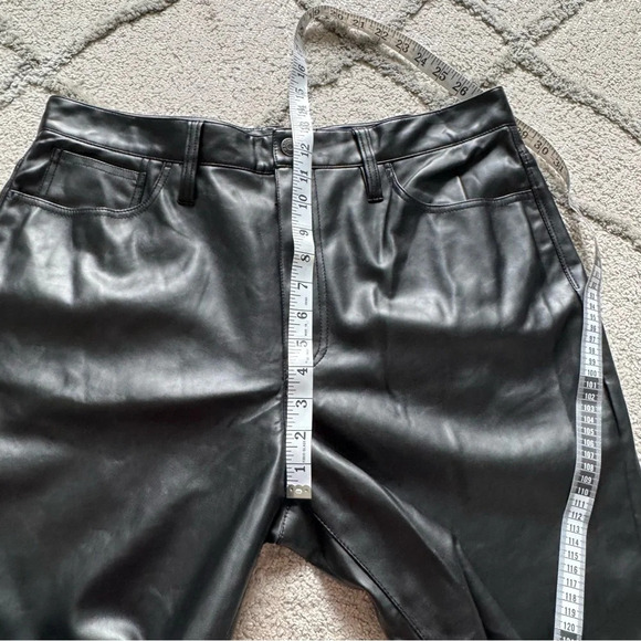 Madewell The Perfect High Waist Straight Leg Faux Leather Pants Black 32 - Picture 7 of 12